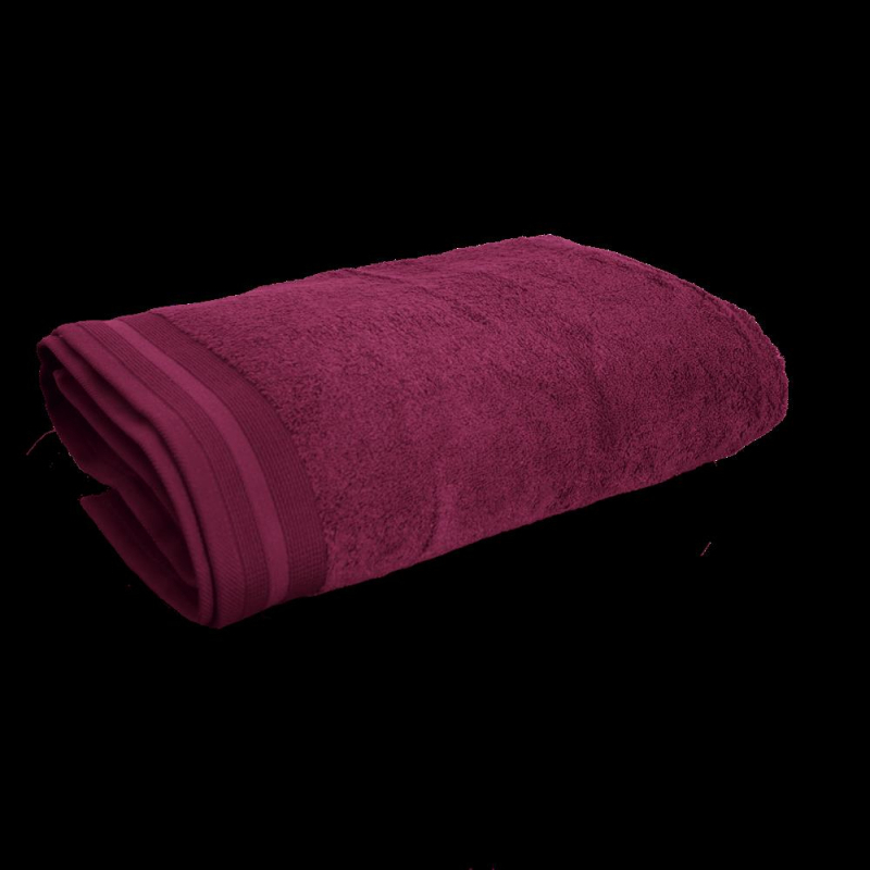 Maxi drap de bain 100x150 cm couleur aubergine PENELOPE packshot