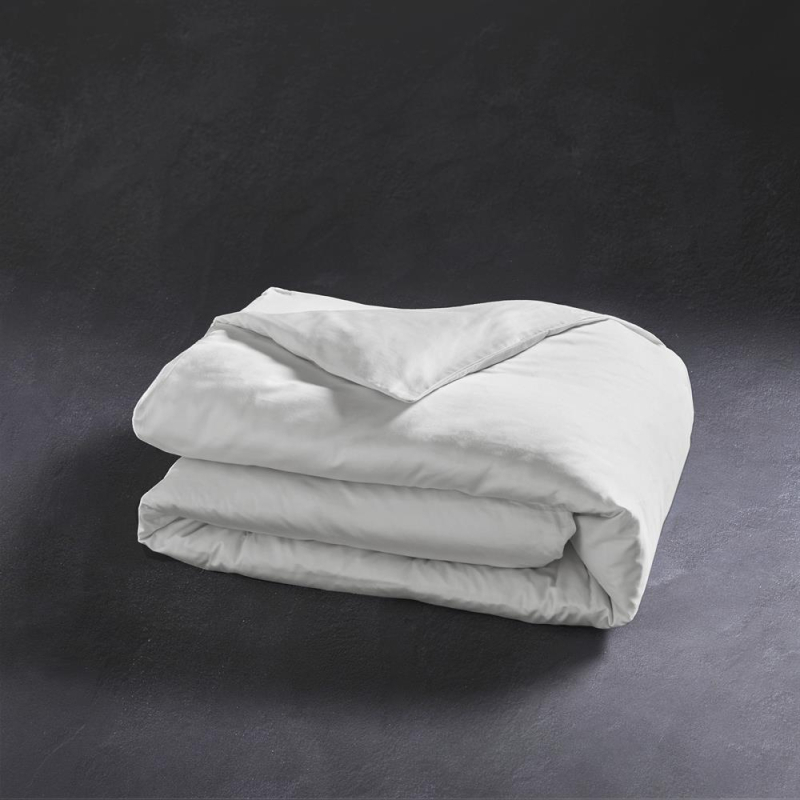 Zoom Housse de couette Hestia satin de coton uni blanc