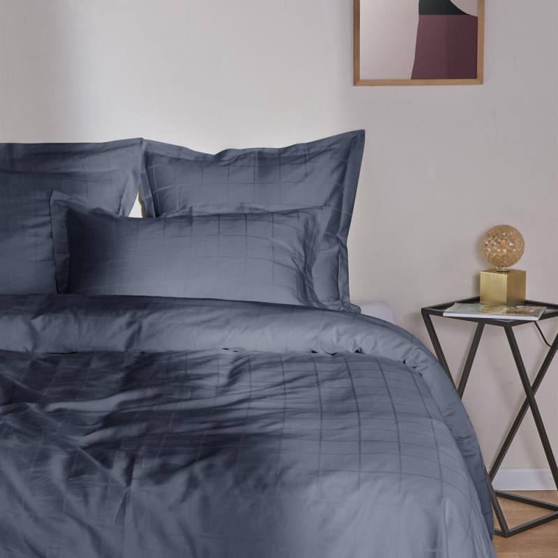 Taies d'oreiller satin callista indigo 50x75 cm