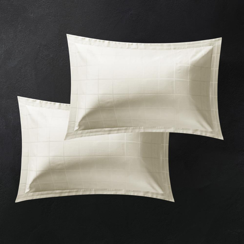 Taies d'oreiller satin callista ivory 50x75 cm