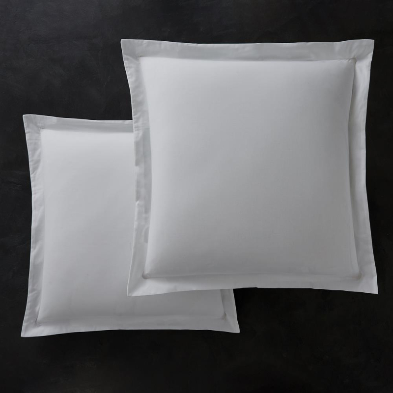 Lot de taies d'oreiller volant piqué en percale Sélène 60x60 Lot de taies d'oreiller volant piqué en percale Sélène 60x60