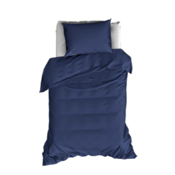 Housse de couette Hestia en satin de coton uni bleu indigo Housse de couette Hestia en satin de coton uni bleu indigo