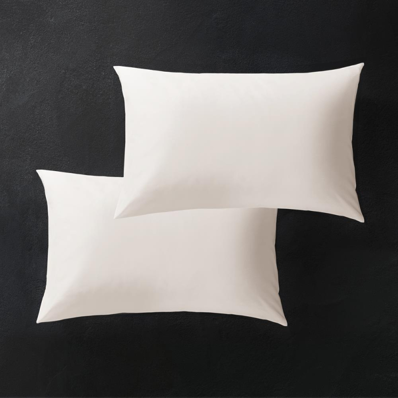 2 taies d'oreiller Hestia en satin de coton uni sable 50x75 cm 2 taies d'oreiller Hestia en satin de coton uni sable 50x75 cm