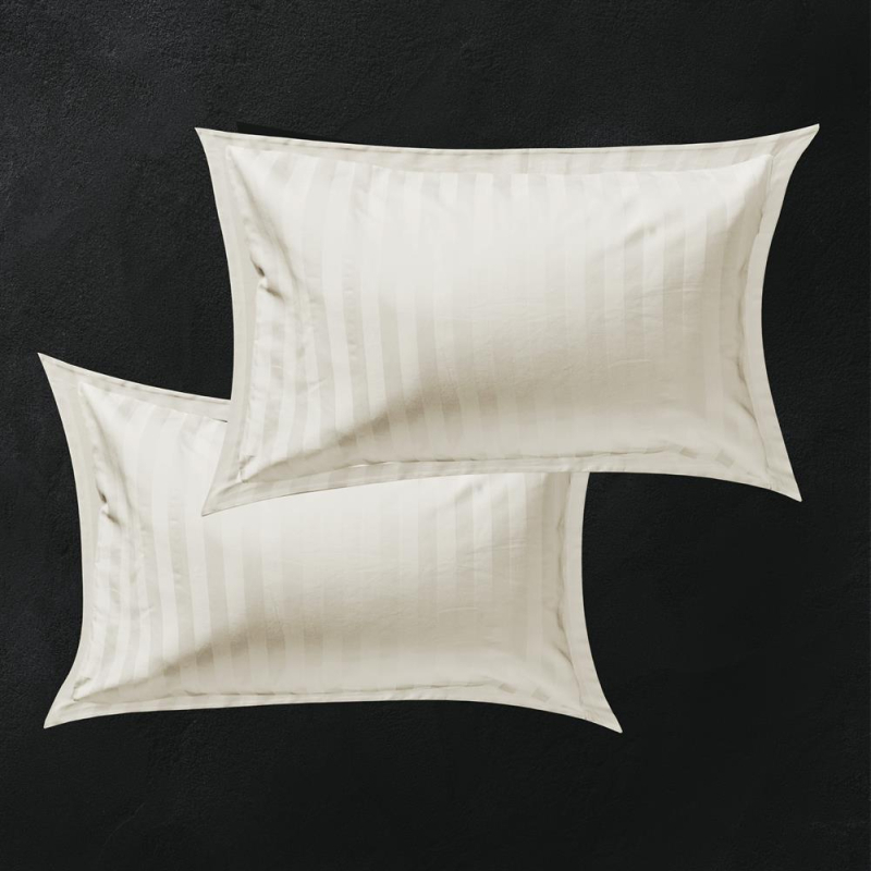 Taies d'oreiller daphné ivory 50x75 cm satin de coton Taies d'oreiller daphné ivory 50x75 cm satin de coton
