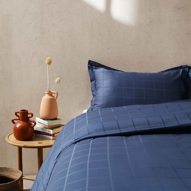 Housse de couette satin callista indigo 140x200 cm Housse de couette satin callista indigo 140x200 cm