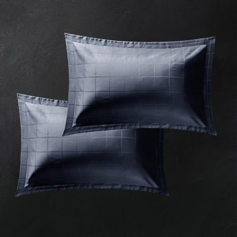 Taies d'oreiller satin callista indigo 50x75 cm Taies d'oreiller satin callista indigo 50x75 cm