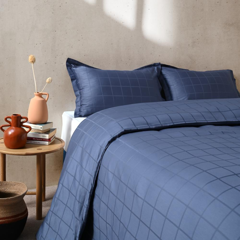 Taies d'oreiller satin callista indigo 50x75 cm Taies d'oreiller satin callista indigo 50x75 cm