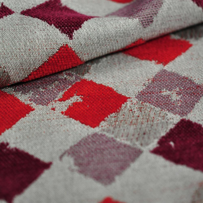Tissu losange Détroit coloris Grenadine Tissu losange Détroit coloris Grenadine