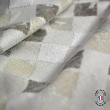Tissu losanges Détroit Galet Tissu losanges Détroit Galet