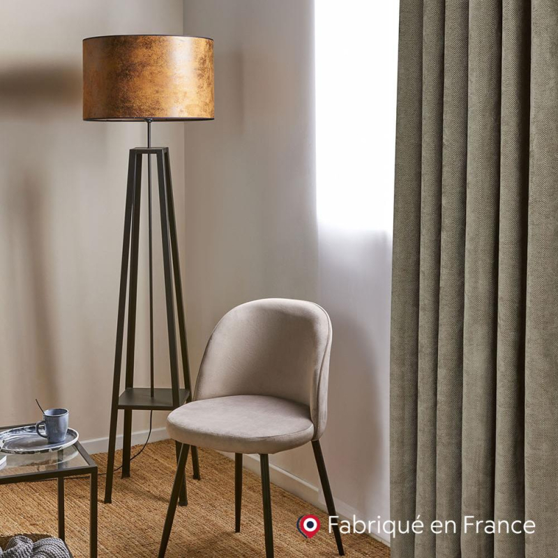 Rideau sur-mesure chevron Dôme coloris Argile Rideau sur-mesure chevron Dôme coloris Argile
