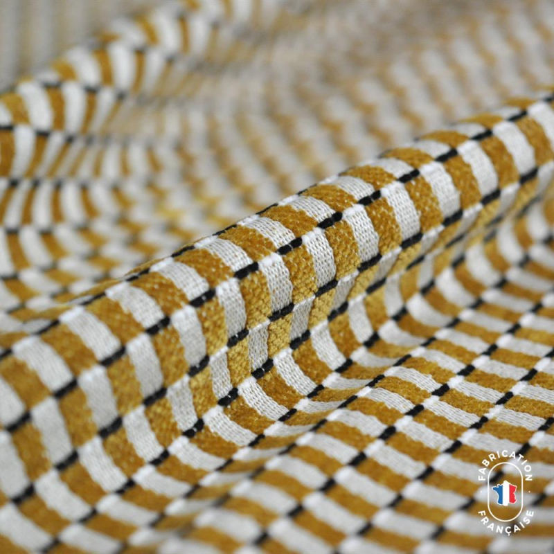 Coussin en velours chenillé à carreaux Coussin en velours chenillé à carreaux