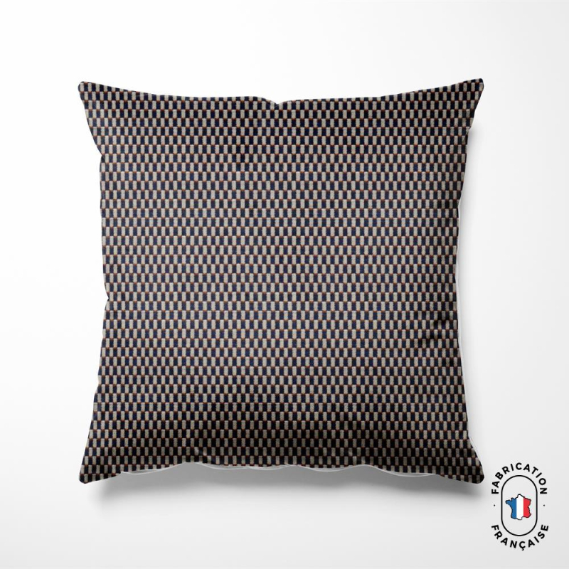 Coussin en velours chenillé à carreaux Coussin en velours chenillé à carreaux