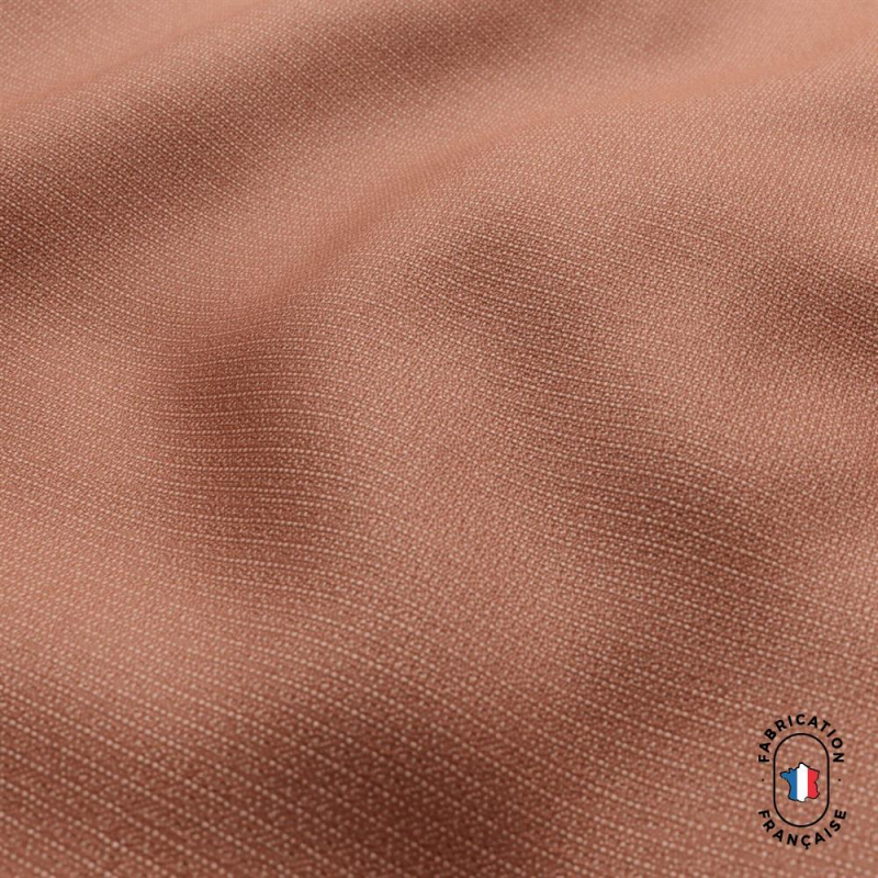 Zoom matière tissu COCO effet lin chiné coloris Terra Zoom matière tissu COCO effet lin chiné coloris Terra