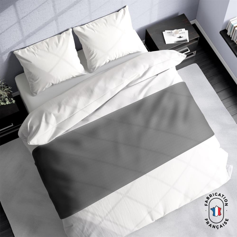 Chemin de lit Calvin coloris Galet zoom Chemin de lit Calvin coloris Galet zoom