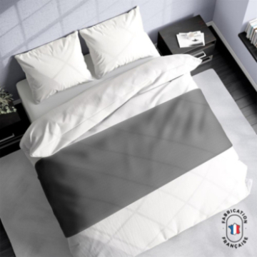 Chemin de lit Calvin coloris Galet zoom Chemin de lit Calvin coloris Galet zoom