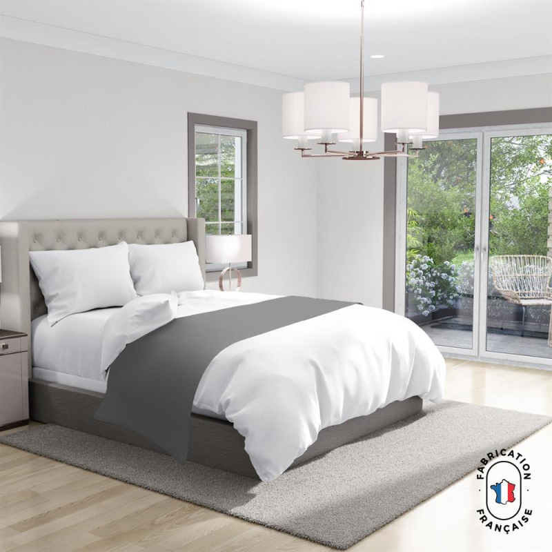 Chemin de lit Calvin coloris Galet Chemin de lit Calvin coloris Galet