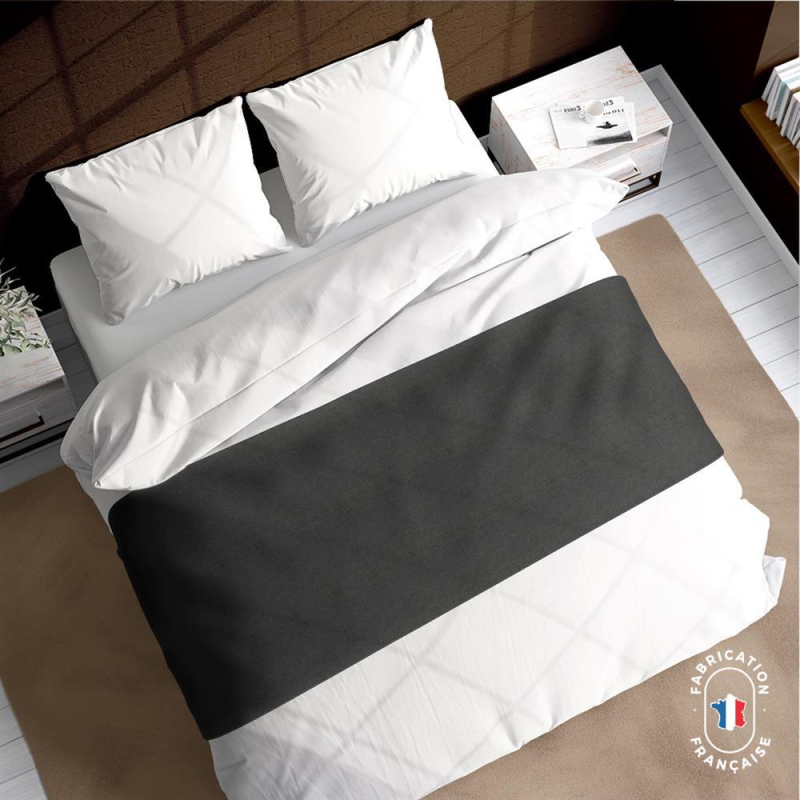 Chemin de lit Dolly coloris Ardoise zoom Chemin de lit Dolly coloris Ardoise zoom