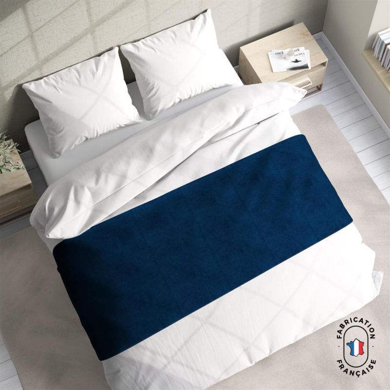 Chemin de lit Elvis coloris Marine zoom Chemin de lit Elvis coloris Marine zoom