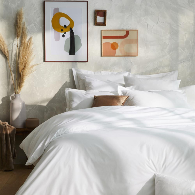 Parure percale blanche Sélène Parure percale blanche Sélène