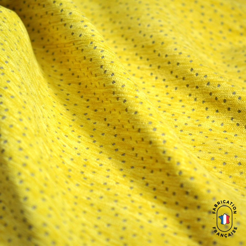 Tissu à pois Escale Citron Tissu à pois Escale Citron