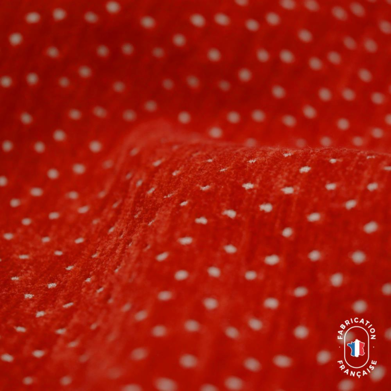 Tissu à pois Escale Fraise Tissu à pois Escale Fraise