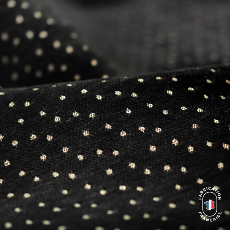 Tissu à pois Escale Onyx Tissu à pois Escale Onyx