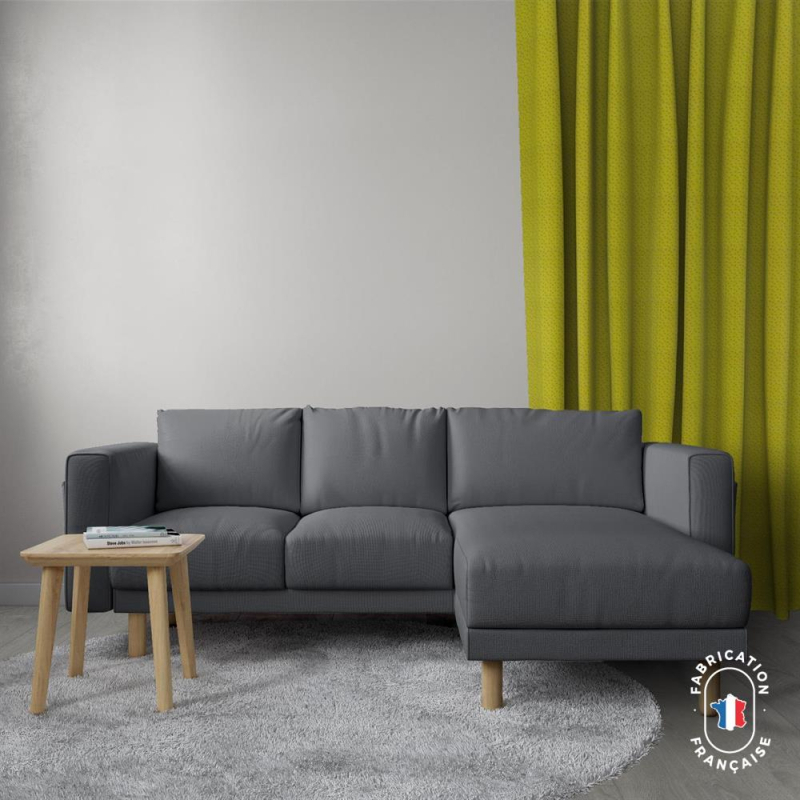 Rideau à pois sur-mesure Escale coloris Citron Rideau à pois sur-mesure Escale coloris Citron