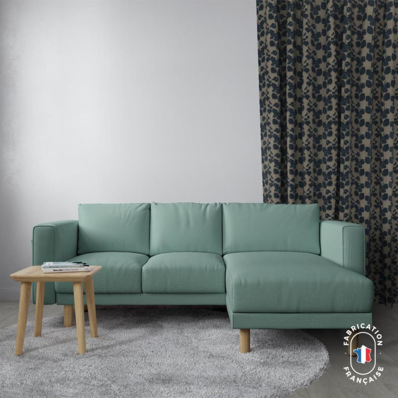 Rideau sur-mesure végétal Flâner coloris Turquoise Rideau sur-mesure végétal Flâner coloris Turquoise