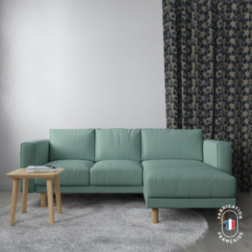 Rideau sur-mesure végétal Flâner coloris Turquoise Rideau sur-mesure végétal Flâner coloris Turquoise