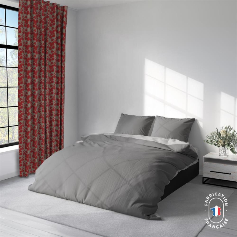 Rideau végétal sur-mesure Flâner coloris Fraise Rideau végétal sur-mesure Flâner coloris Fraise