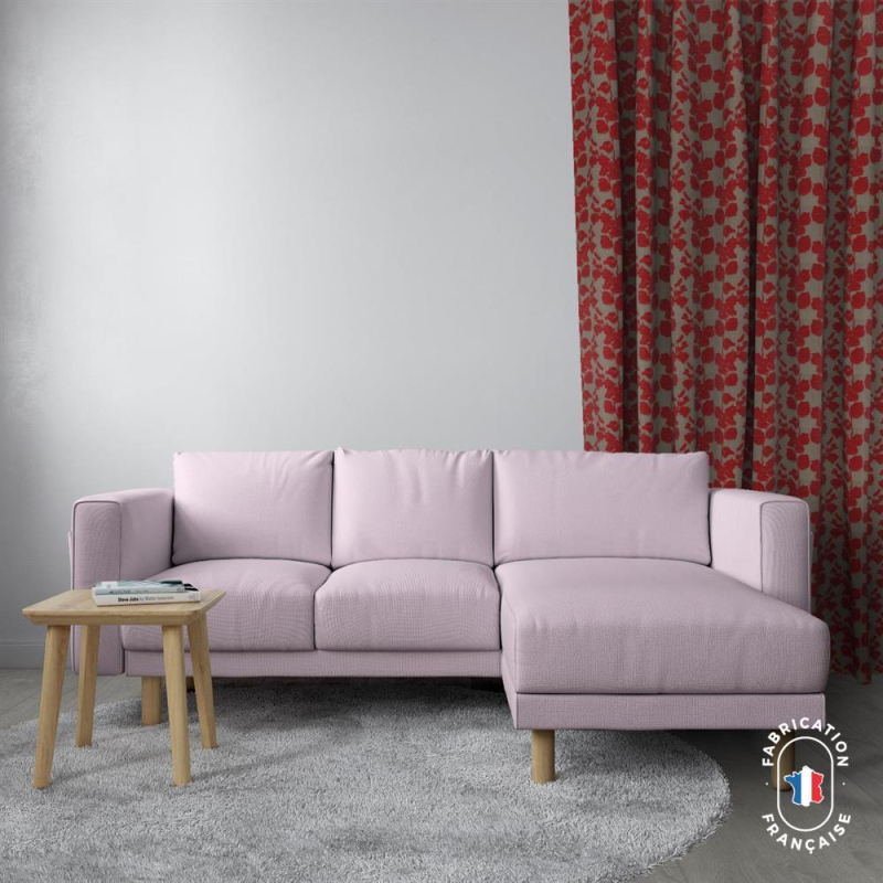 Rideau sur-mesure végétal Flâner coloris Fraise Rideau sur-mesure végétal Flâner coloris Fraise