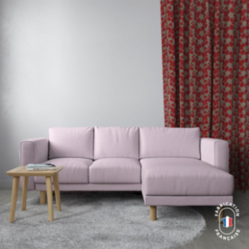 Rideau sur-mesure végétal Flâner coloris Fraise Rideau sur-mesure végétal Flâner coloris Fraise