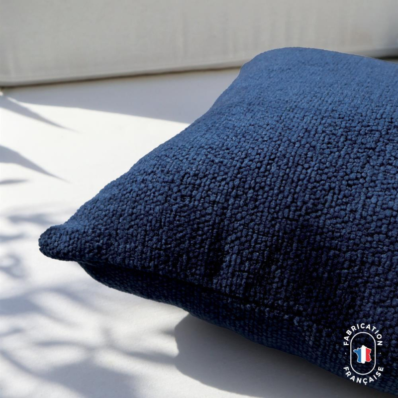 Coussin carré SALINE NC petite bouclette coloris Marine Coussin carré SALINE NC petite bouclette coloris Marine