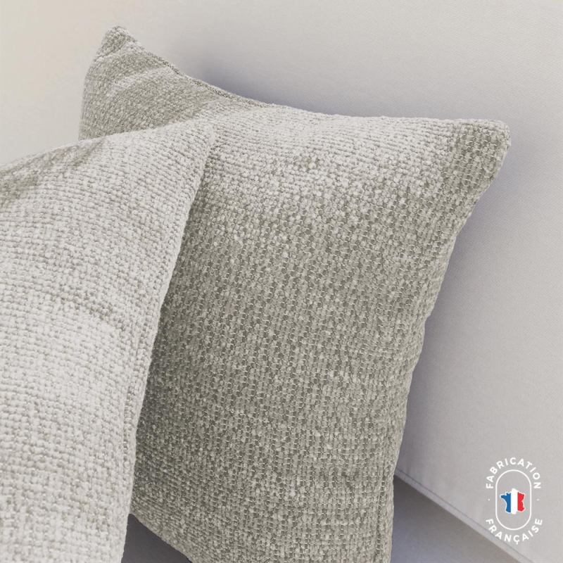Coussin carré MISTRAL petite bouclette coloris Grège