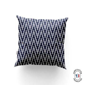 Coussin CALANQUE en jacquard à motifs géométrique pour l'extérieur coloris Marine Coussin CALANQUE en jacquard à motifs géométrique pour l'extérieur coloris Marine