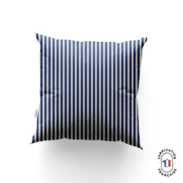 Coussin MARINA à fines rayures coloris Outremer Coussin MARINA à fines rayures coloris Outremer