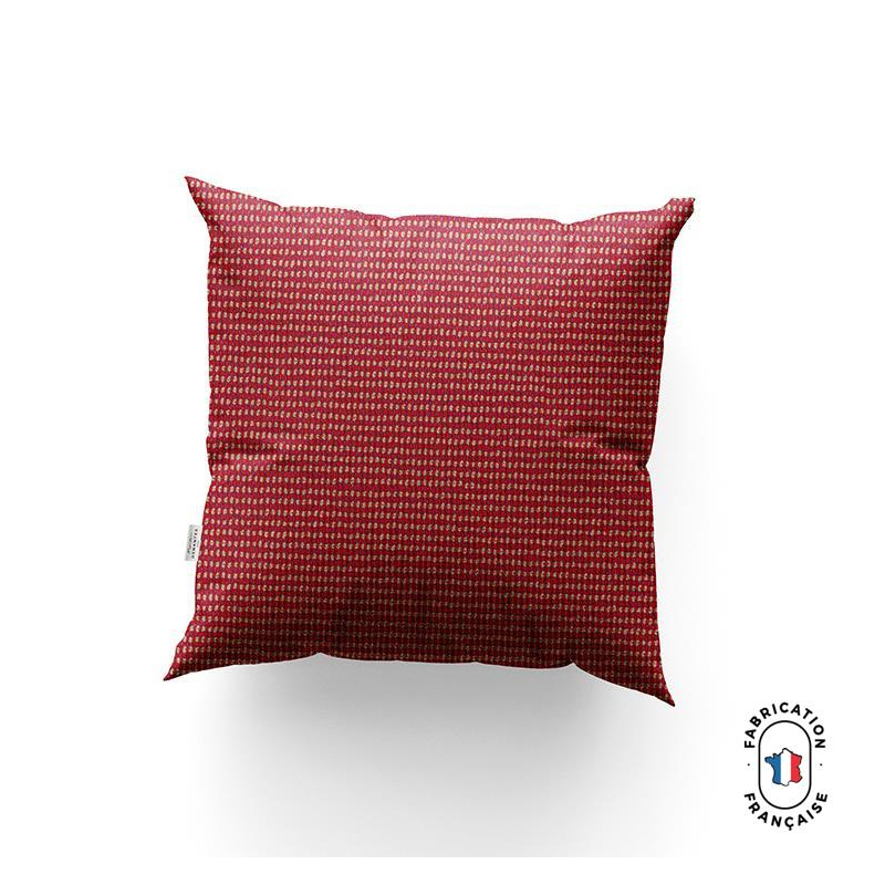 Coussin PRAIA en jacquard faux uni coloris Hibiscus Coussin PRAIA en jacquard faux uni coloris Hibiscus