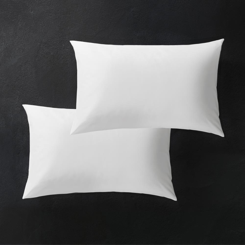 Lot de 2 taies d’oreiller Hestia satin de coton uni blanc 50x75 cm Lot de 2 taies d’oreiller Hestia satin de coton uni blanc 50x75 cm