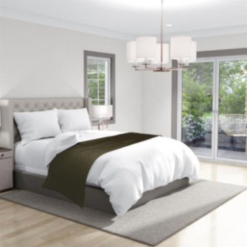 Chemin de lit sur-mesure Digue coloris Mousse Chemin de lit sur-mesure Digue coloris Mousse