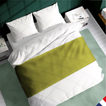 Chemin de lit uni Est coloris Bambou zoom Chemin de lit uni Est coloris Bambou zoom